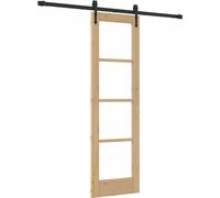 vidaXL Porte coulissante Nature 61 x 198,5 cm en pin massif et verre