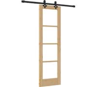 vidaXL Porte coulissante Nature 61 x 198,5 cm en pin massif et verre