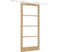 vidaXL Porte coulissante Nature 93 x 202 cm en pin massif et verre