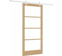 vidaXL Porte coulissante Nature 93 x 202 cm en pin massif et verre