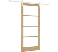 vidaXL Porte coulissante Nature 93 x 202 cm en pin massif et verre