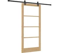 vidaXL Porte coulissante Nature 93 x 202 cm en pin massif et verre