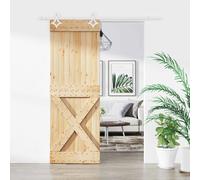 vidaXL Porte coulissante Naturel et Blanc 80 x 210 cm