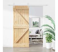 vidaXL Porte coulissante Naturel et Blanc 80 x 210 cm