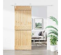 vidaXL Porte coulissante Naturel et Blanc 80 x 210 cm