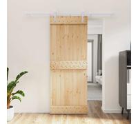vidaXL Porte coulissante Naturel et Blanc 80 x 210 cm