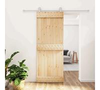 vidaXL Porte coulissante Naturel et Blanc 80 x 210 cm