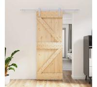 vidaXL Porte coulissante Naturel et Blanc 80 x 210 cm
