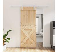 vidaXL Porte coulissante Naturel et Blanc 80 x 210 cm