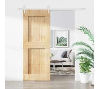 vidaXL Porte coulissante Naturel et Blanc 80 x 210 cm