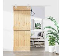 vidaXL Porte coulissante Naturel et Blanc 80 x 210 cm