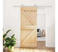 vidaXL Porte coulissante Naturel et Blanc 80 x 210 cm