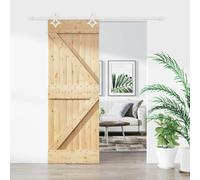 vidaXL Porte coulissante Naturel et Blanc 80 x 210 cm