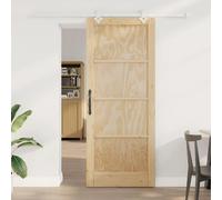 Porte coulissante vidaXL, finition naturelle et blanche, 86 x 211 cm, en pin massif