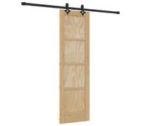 vidaXL Porte coulissante Naturel et Noir 61 x 198,5 cm