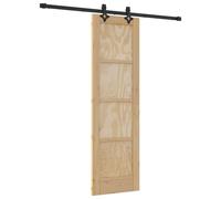 vidaXL Porte coulissante Naturel et Noir 61 x 198,5 cm