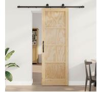 vidaXL Porte coulissante Naturel et noir 73,5 x 211 cm 3445450