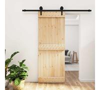 vidaXL Porte coulissante Naturel et noir 80 x 210 cm