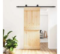 vidaXL Porte coulissante Naturel et noir 80 x 210 cm