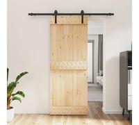 vidaXL Porte coulissante Naturel et noir 80 x 210 cm