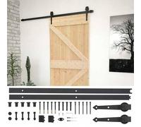 Porte coulissante vidaXL, couleur naturelle et noire, 80 x 210 cm