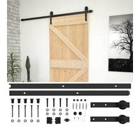 Porte coulissante vidaXL, couleur naturelle et noire, 80 x 210 cm