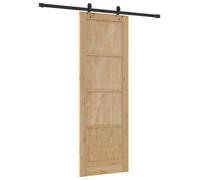 vidaXL Porte coulissante Naturelle et noire 73,5 x 211 cm