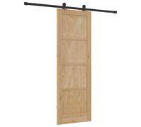 vidaXL Porte coulissante Naturelle et noire 73,5 x 211 cm