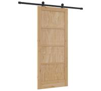 vidaXL Porte coulissante naturelle et noire 86 x 198,5 cm
