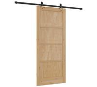 vidaXL Porte coulissante naturelle et noire 86 x 198,5 cm