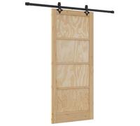 vidaXL Porte coulissante naturelle et noire 86 x 198,5 cm