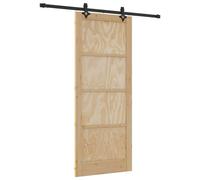 vidaXL Porte coulissante Naturelle et noire 86 x 211 cm