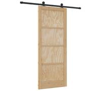vidaXL Porte coulissante Naturelle et noire 86 x 211 cm