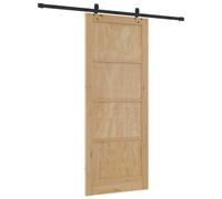 vidaXL Porte coulissante Naturelle et noire 86 x 211 cm