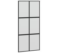 vidaXL Porte coulissante noire 102,5x205 cm verre trempé et aluminium