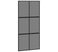 vidaXL Porte coulissante noire 102,5x205 cm verre trempé et aluminium