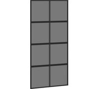 vidaXL Porte coulissante noire 102,5x205 cm verre trempé et aluminium