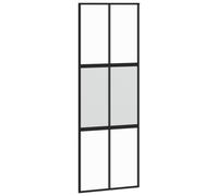 vidaXL Porte coulissante noire 76x205 cm verre trempé et aluminium