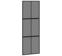 vidaXL Porte coulissante noire 76x205 cm verre trempé et aluminium