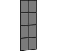 vidaXL Porte coulissante noire 76x205 cm verre trempé et aluminium