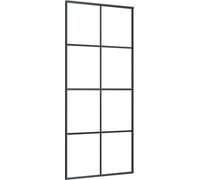 vidaXL Porte coulissante noire 90x205 cm verre ESG et aluminium