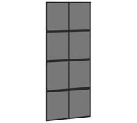 vidaXL Porte coulissante noire 90x205 cm verre trempé et aluminium