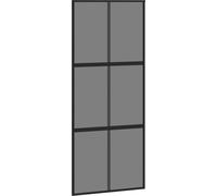 vidaXL Porte coulissante noire 90x205 cm verre trempé et aluminium