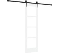 vidaXL Porte coulissante ORKDAL, 61 x 198,5 cm, en bois massif de pin et en verre, de couleur blanche