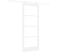 Porte coulissante vidaXL ORKDAL blanche 83 x 202 cm en pin massif et verre