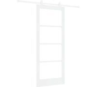 Porte coulissante vidaXL ORKDAL blanche 83 x 202 cm en pin massif et verre