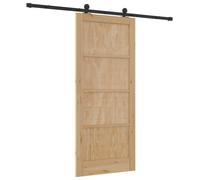 vidaXL Porte coulissante ORKDAL, 86 x 198,5 cm, en bois massif de pin, finition naturelle