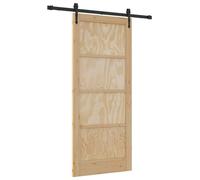 vidaXL Porte coulissante ORKDAL, 86 x 198,5 cm, en bois massif de pin, finition naturelle
