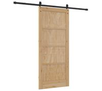 vidaXL Porte coulissante ORKDAL, 86 x 198,5 cm, en bois massif de pin, finition naturelle
