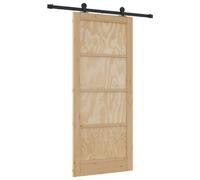 vidaXL Porte coulissante ORKDAL, 86 x 198,5 cm, en bois massif de pin, finition naturelle